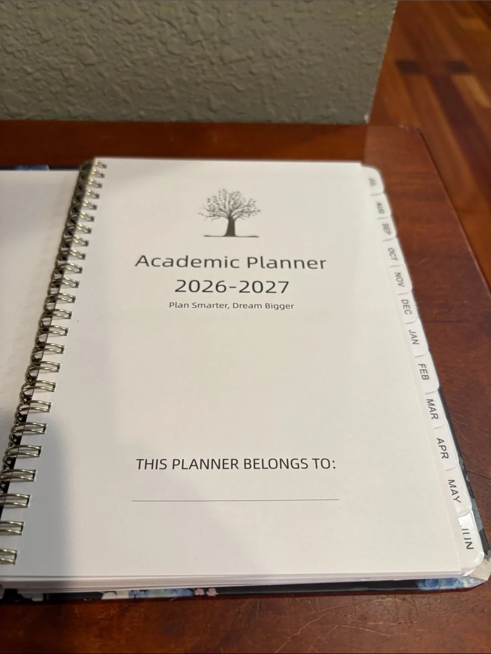 Floral Academic Planner 26/27 - New Navy Blue with Pink & Cream Flowers